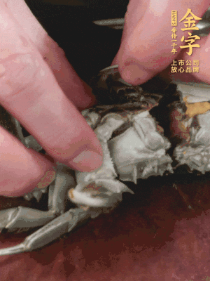 大閘蟹洗凈對(duì)半切，去底蓋去鰓。
